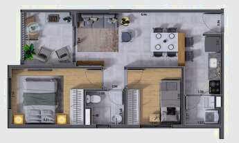 Imagem 5: Vista Sul | Construtora Promaster | Construção | 48 metros | 02 dormitórios | varanda