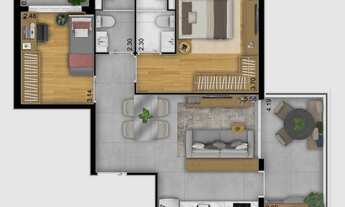 Imagem 4: Aurora By Tarjab | Construtora Tarjab | Pronto | 68 metros | 02 dormitórios | suíte