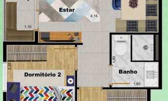 Imagem 4: Station Garden | Construtora Pratica | Pronto | 42 metros | 02 dormitórios | varanda