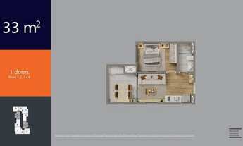 Imagem 4: Mirad | Construtora Marquise | Construção | 33 metros | 01 dormitório | com varanda