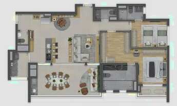 Imagem 6: Raízes Mooca Reserve Construtora Mitre Construção 119 metros 03 suítes lavabo