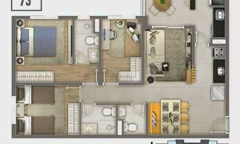 Imagem 4: Bless Parque Barueri | Construtora RSF | Pronto | 73 metros | 03 dormitórios | suíte