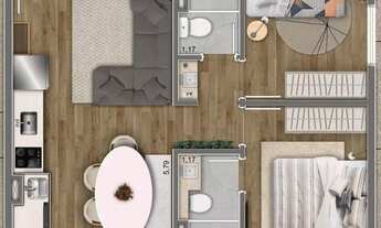 Imagem 4: Aura By Pratica Construtora Pratica Construção 45 metros 02 dormitórios suíte