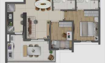 Imagem 6: Mirã Butantã | Construtora Kallas | Pronto | 58 metros | 02 dormitórios | suíte