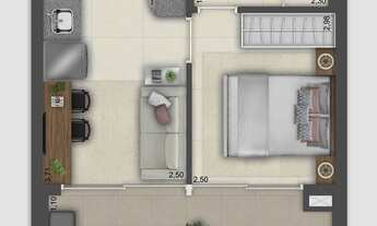 Imagem 4: Modo Pompeia Construtora Even Pronto para morar 31 metros studios com varanda