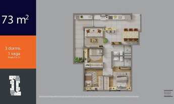 Imagem 4: Mirad Construtora Marquise Construção 73 metros 03 dormitórios suíte varanda