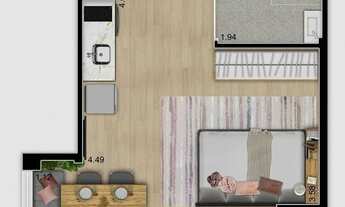 Imagem 6: Vila Parque Butantã | Construtora Cambur | Pronto | 32 metros | studios | com varanda