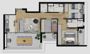 Imagem 5: Nattur Nova Klabin | Construtora Trisul | Pronto | 79 metros | 03 dormitórios | suíte