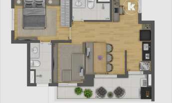 Imagem 4: Plurall Cursino | Construtora Kallas | Construção | 52 metros | 02 dormitórios | suíte