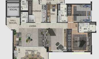 Imagem 4: Lineage Vila Mariana | Construtora ZKF | Pronto | 95 metros | 03 dormitórios | suíte