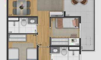 Imagem 5: Side Sacomã | Construtora Trisul | Construção | 65 metros | 03 dormitórios | suíte