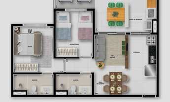 Imagem 4: Wish 675 | Construtora EBM | Construção | 61 metros 2 dormitórios | suíte | varanda