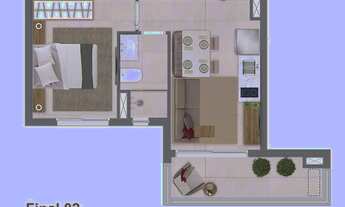 Imagem 4: Nik Paradiso | Construtora Planik | Pronto | 35 metros | 01 dormitório | com varanda