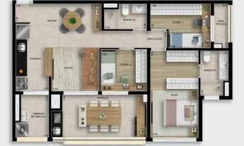 Imagem 5: Paseo Santa Cruz Construtora Dialogo Construção 87 metros 03 dormitórios suíte