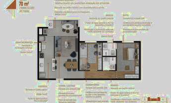 Imagem 5: Duq Central House | Construtora Dubai | Pronto | 70 metros | 02 dormitórios | suíte
