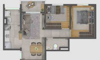 Imagem 4: Unni Harmoni By Plano e Plano | Construção | 47 metros | 02 dormitórios | varanda