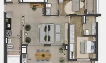 Imagem 4: Vis Vila Mascote | Construtora Fibra | Construção | 92 metros | 03 dormitórios | suíte