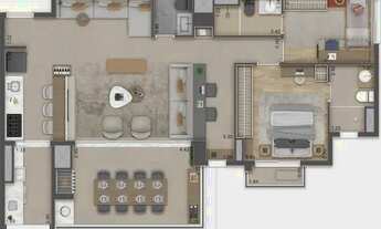 Imagem 5: Raízes Alto Freguesia Construtora Mitre Construção 104 metros 03 suítes lavabo