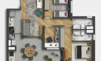 Imagem 5: Smart Home Nova Klabin Construtora Setin Pronto 69 metros 03 dormitórios suíte