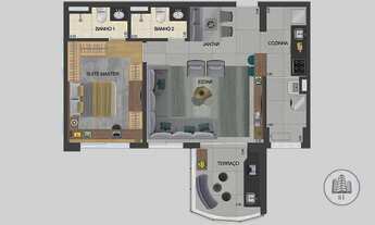 Imagem 4: Air Brooklin | Construtora Eztec | Pronto | 66 metros | 02 dormitórios | suíte