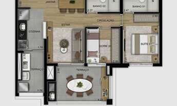 Imagem 4: Home Resort Penha | Construtora Diálogo | Pronto | 68 metros | 02 dormitórios | suíte