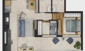 Imagem 6: Cidade Jockey | Construtora Gafisa | Construção | 73 metros | 02 dormitórios | suíte