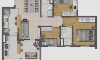 Imagem 5: Mirã Butantã | Construtora Kallas | Pronto | 70 metros | 03 dormitórios | suíte