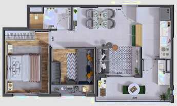 Imagem 4: Vista Sul | Construtora Promaster | Construção | 48 metros | 02 dormitórios | varanda