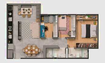 Imagem 4: Residencial Vega Jardim Construtora MBrasil Construção 66 metros 02 dormitórios