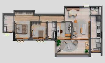 Imagem 5: Esquina Jardyn Construtora Yuny Pronto 91 metros 03 dormitórios suíte lavabo