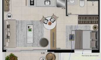 Imagem 7: Park Side | Construtora Sinco | Pronto | 31 metros | 01 suíte | com varanda