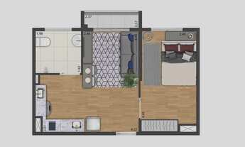 Imagem 5: Composite Moema | Construtora Conx | Pronto | 36 metros | 02 dormitórios | varanda