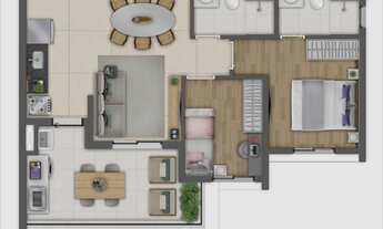 Imagem 5: Mirã Butantã | Construtora Kallas | Pronto | 58 metros | 02 dormitórios | suíte