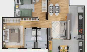 Imagem 4: Villa Di Trento | Construtora Visconde | Pronto | 61 metros | 02 dormitórios | suíte