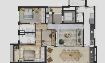 Imagem 4: Praça Omaguás | Construtora Trisul | Construção | 128 metros | 02 suítes