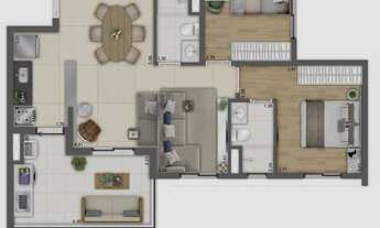 Imagem 4: Mirã Butantã | Construtora Kallas | Pronto | 70 metros | 03 dormitórios | suíte