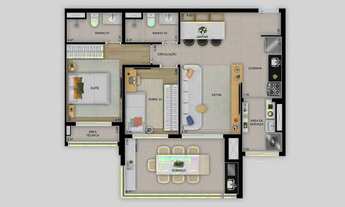 Imagem 5: Quadra Diálogo | Construtora Diálogo | Pronto | 72 metros | 02 dormitórios | suíte