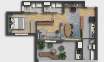 Imagem 4: Smart Home Nova Klabin Construtora Setin Pronto 63 metros 02 dormitórios suíte