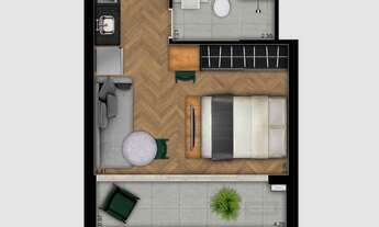 Imagem 5: Maceió 88 Higienópolis Construtora You, Inc Pronto 24 metros studios com varanda