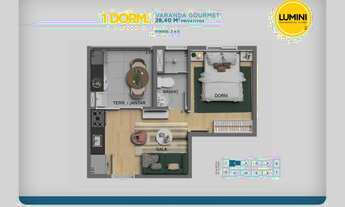 Imagem 4: Lumini Residencial Clube | Construtora Quattro Company | 28 metros | 01 dormitório