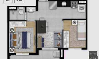 Imagem 5: Bless RSF Praça da Árvore | Construtora RSF | Construção | 39 metros | 02 dormitórios