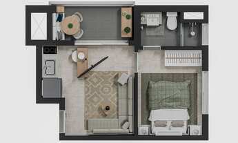 Imagem 4: Àra Faria Lima | Construtora Rezende | Construção | 29 metros | studio | com varanda