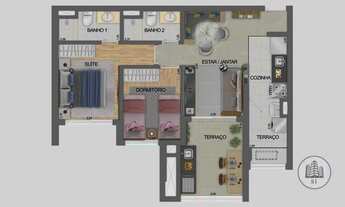 Imagem 4: Dream View Sky | Construtora Eztec | Pronto | 64 metros | 02 dormitórios | suíte