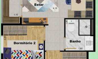 Imagem 6: Station Garden | Construtora Pratica | Pronto | 42 metros | 02 dormitórios | varanda