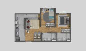 Imagem 5: IX Tatuapé Construtora IX Construção 46 metros 02 dormitórios suíte varanda
