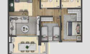 Imagem 4: Grand Square | Construtora Lavvi | Construção | 65 metros | 02 dormitórios | suíte