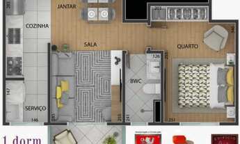 Imagem 5: São Marinho | Construtora Riformato | Pronto | 42 metros | 01 dormitório | varanda