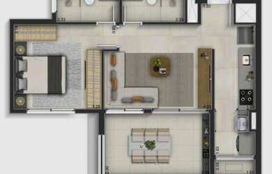 Imagem 4: Ultra Frei Caneca | Construtora Habitram | Construção | 56 metros | 02 dormitórios