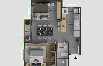 Imagem 5: Santorini Residence | Construtora ADN | Construção | 40 metros | 02 dormitórios
