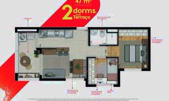 Imagem 4: Station Bresser | Construtora Vinx | Pronto | 47 metros | 02 dormitórios | varanda